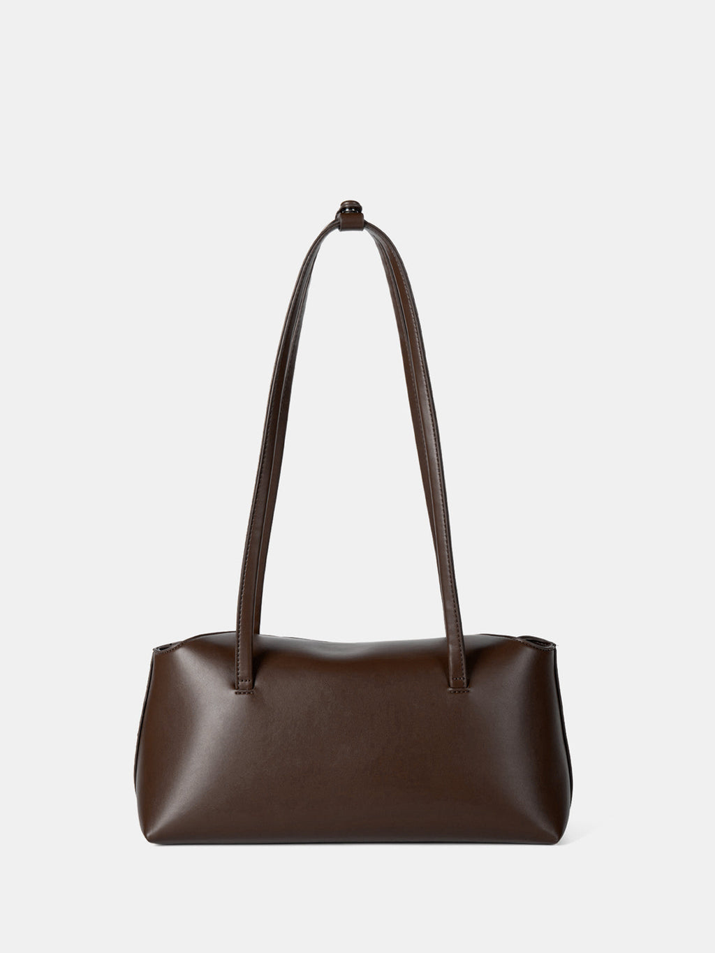 Dark Brown Structured Tote Bag with Double Shoulder Straps