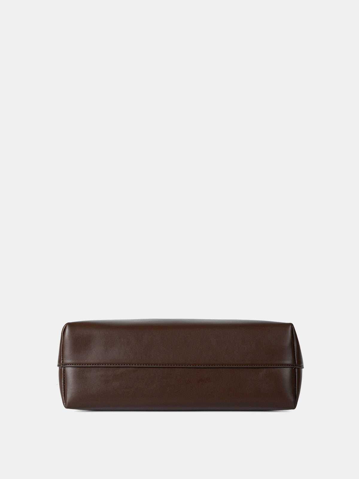 Dark Brown Structured Tote Bag with Double Shoulder Straps