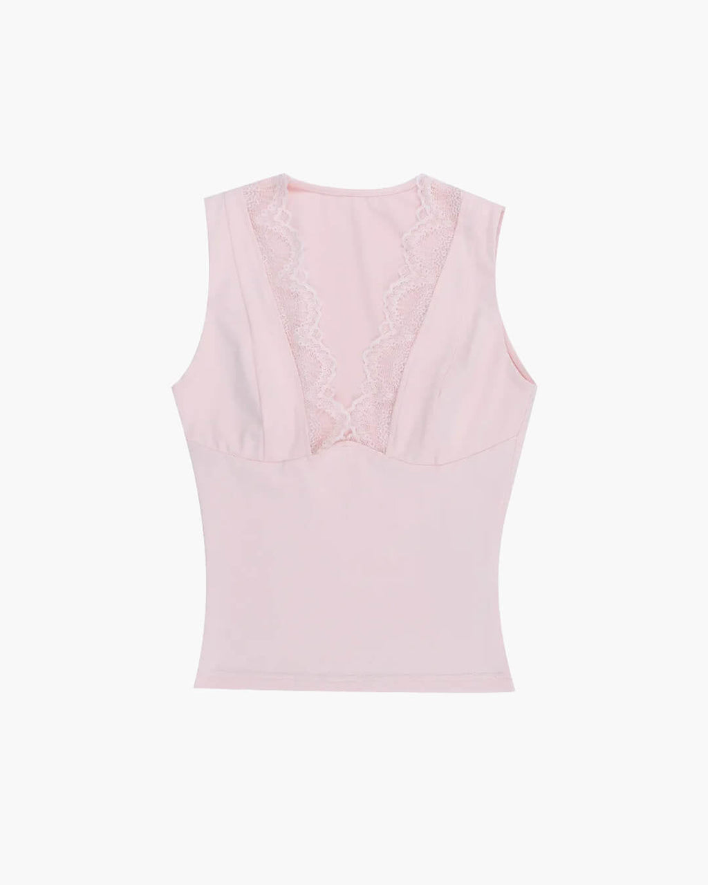 Deep V-Neck Lace Patchwork Tank Top