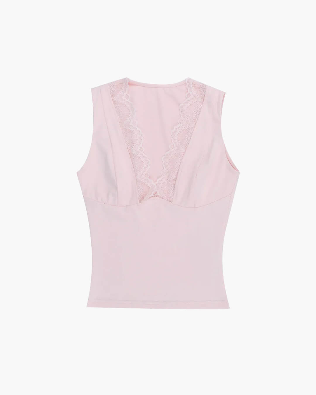 Deep V-Neck Lace Patchwork Tank Top