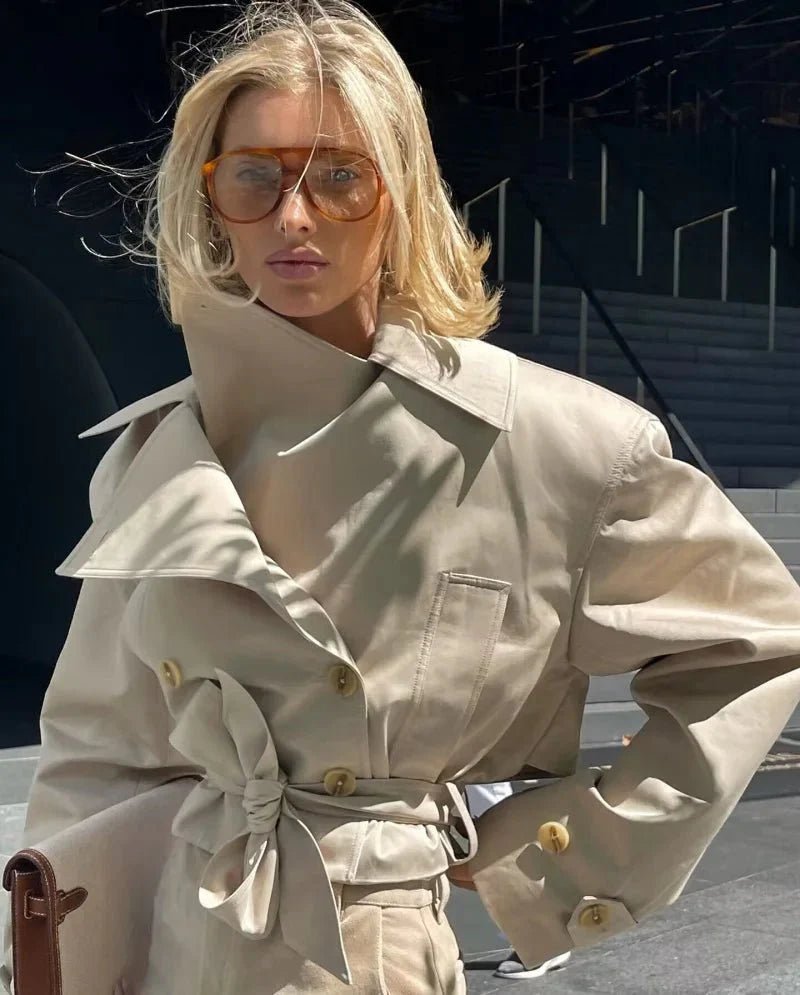 Double Breasted Belted Trench Coat