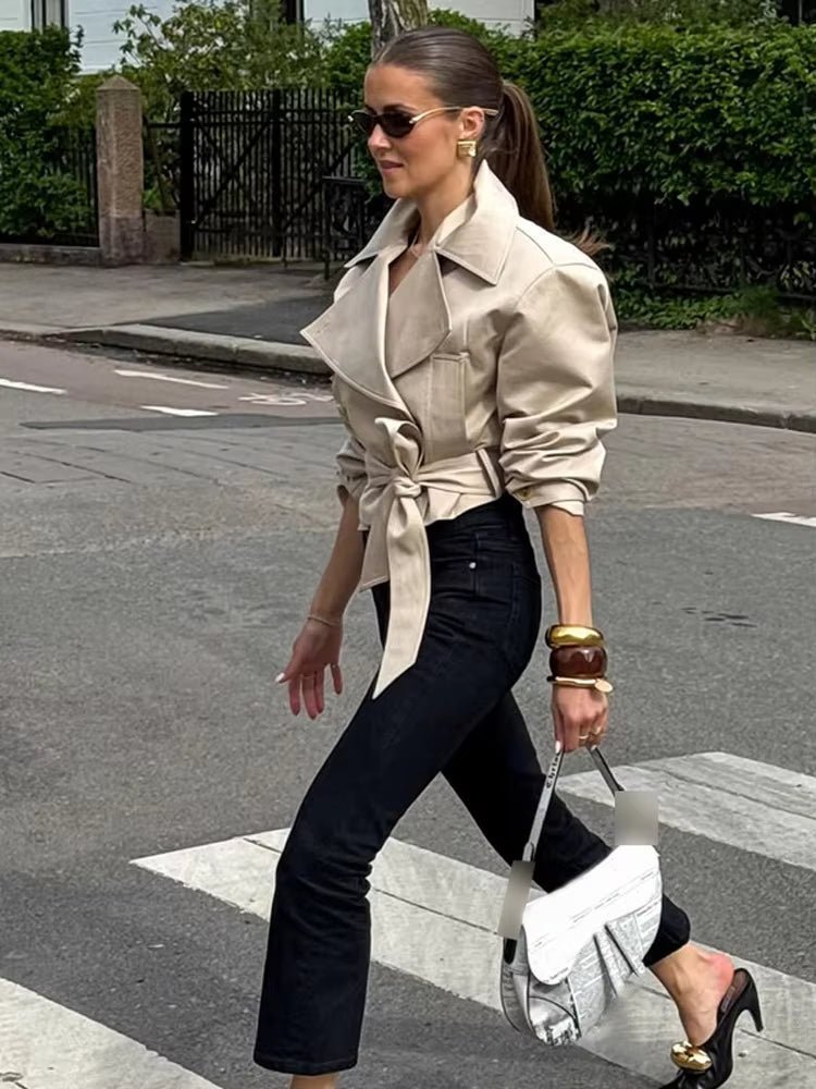 Double Breasted Belted Trench Coat
