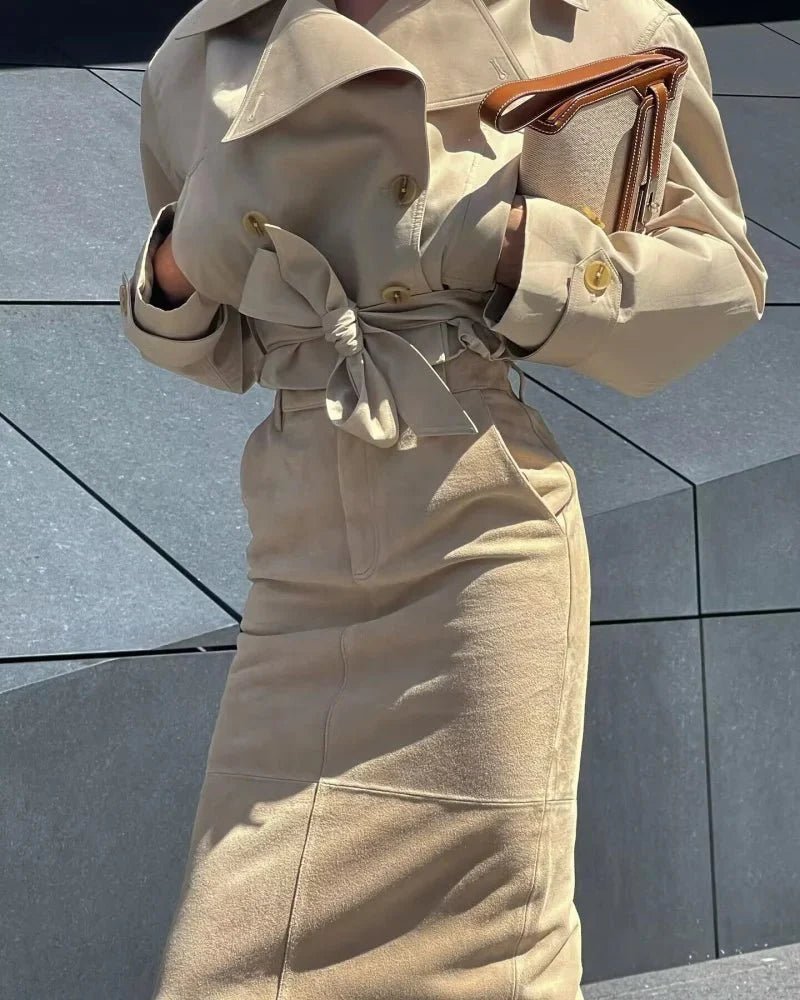 Double Breasted Belted Trench Coat