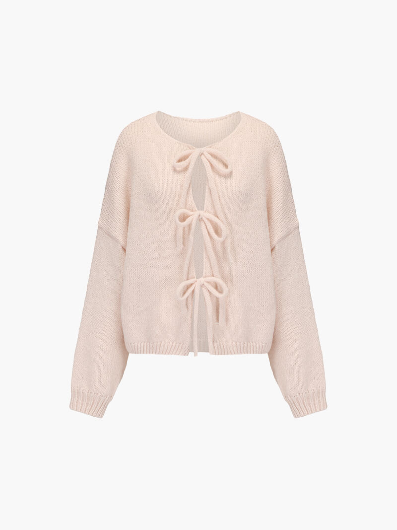 Fine Knit V-Neck Open Front Cardigan