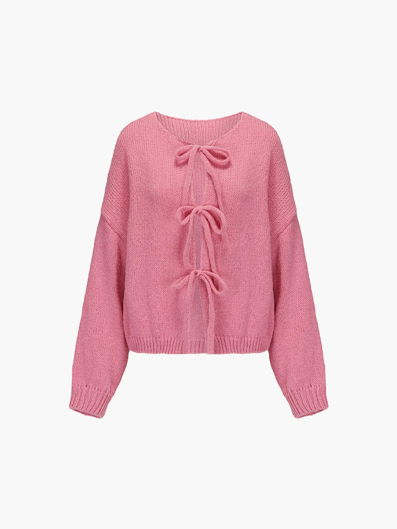 Fine Knit V-Neck Open Front Cardigan