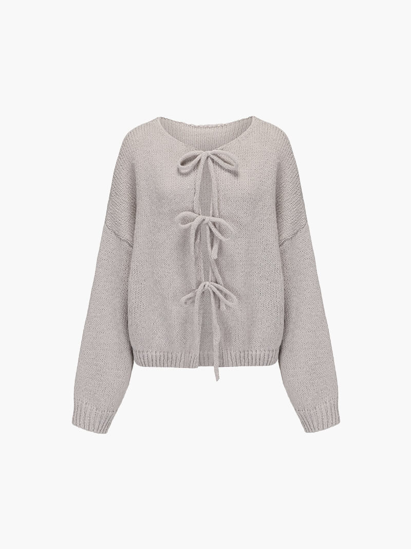 Fine Knit V-Neck Open Front Cardigan