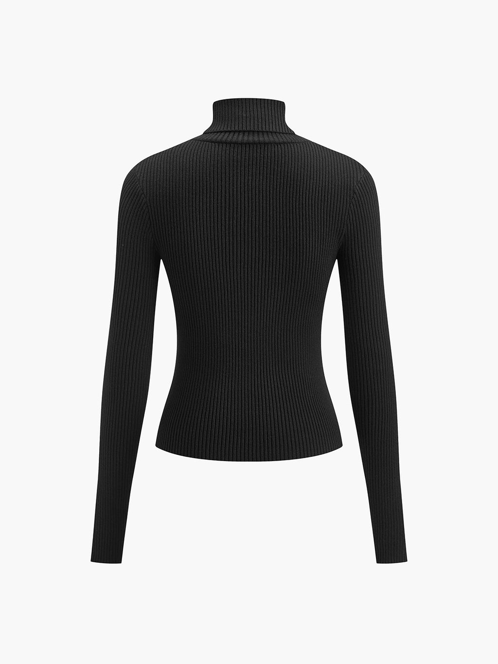 Fitted Turtleneck Long Sleeve Knit Top