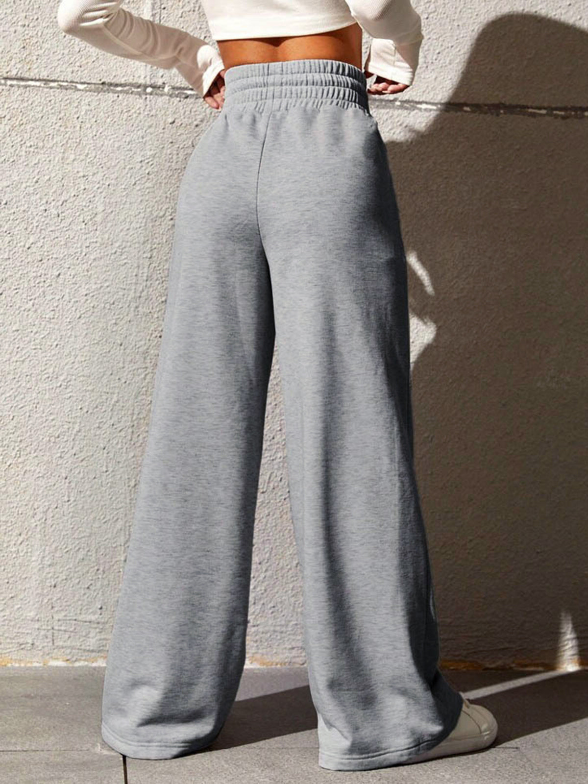 Gray Relaxed Wide Leg Sweatpants