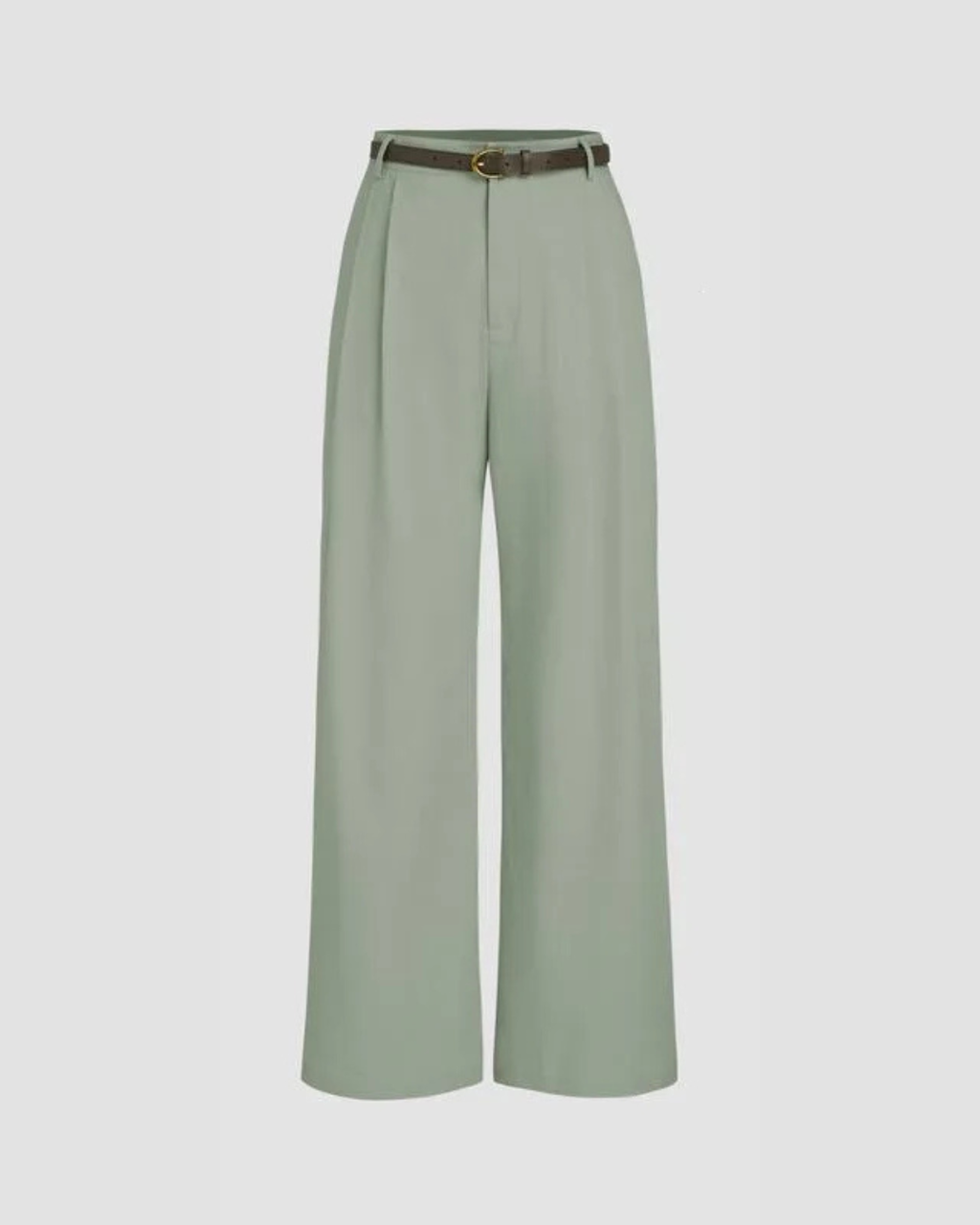 High Waist Straight Leg Linen Blend Pants