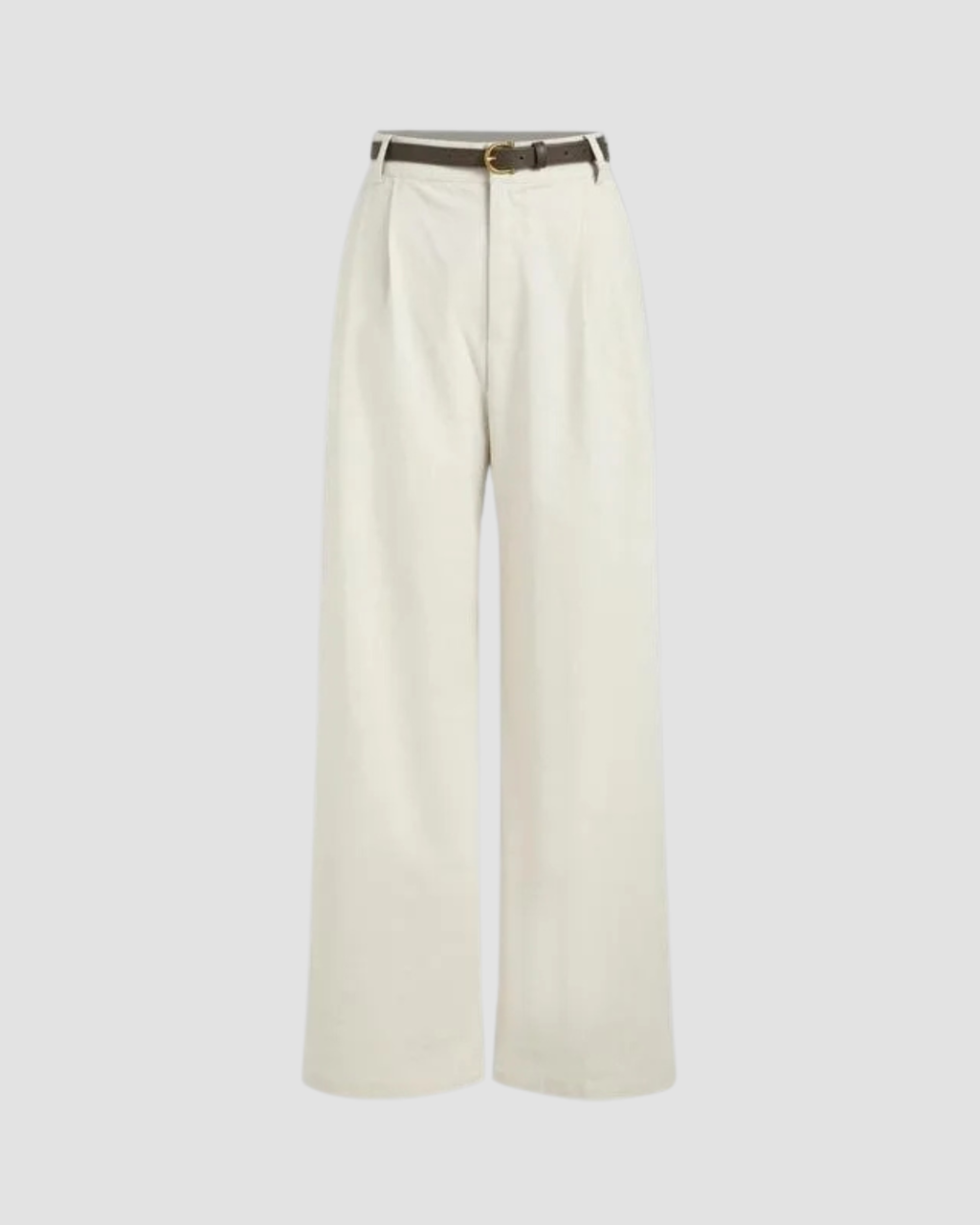High Waist Straight Leg Linen Blend Pants