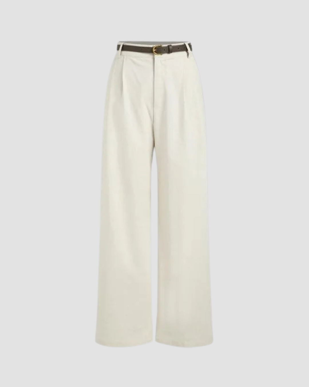 High Waist Straight Leg Linen Blend Pants