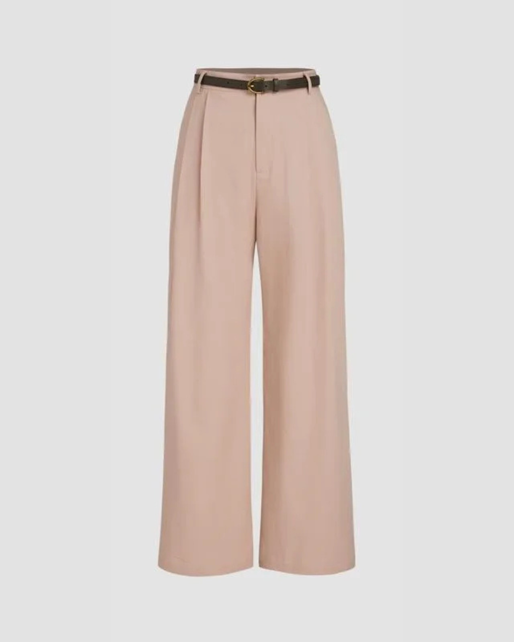 High Waist Straight Leg Linen Blend Pants