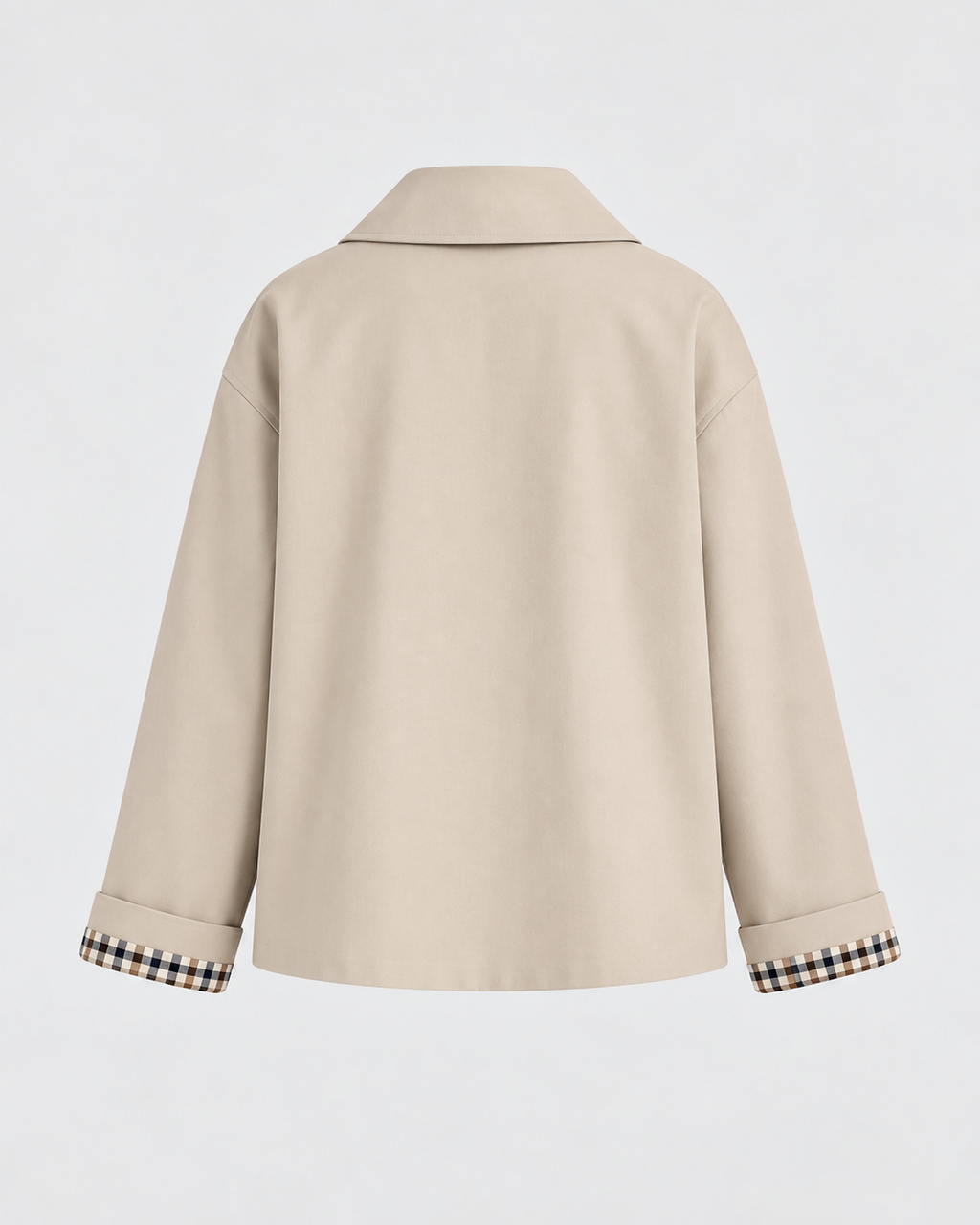 Khaki Single Breasted Jacket with Contrast Pockets