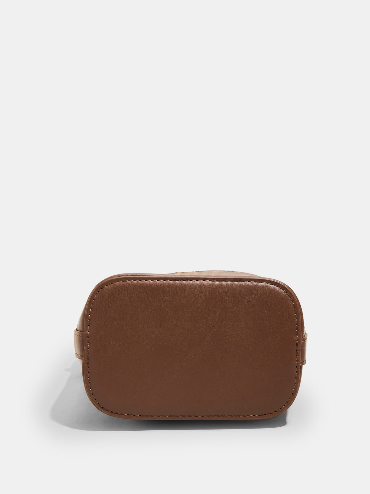 Khaki Woven Straw Bucket Bag with Crossbody Strap