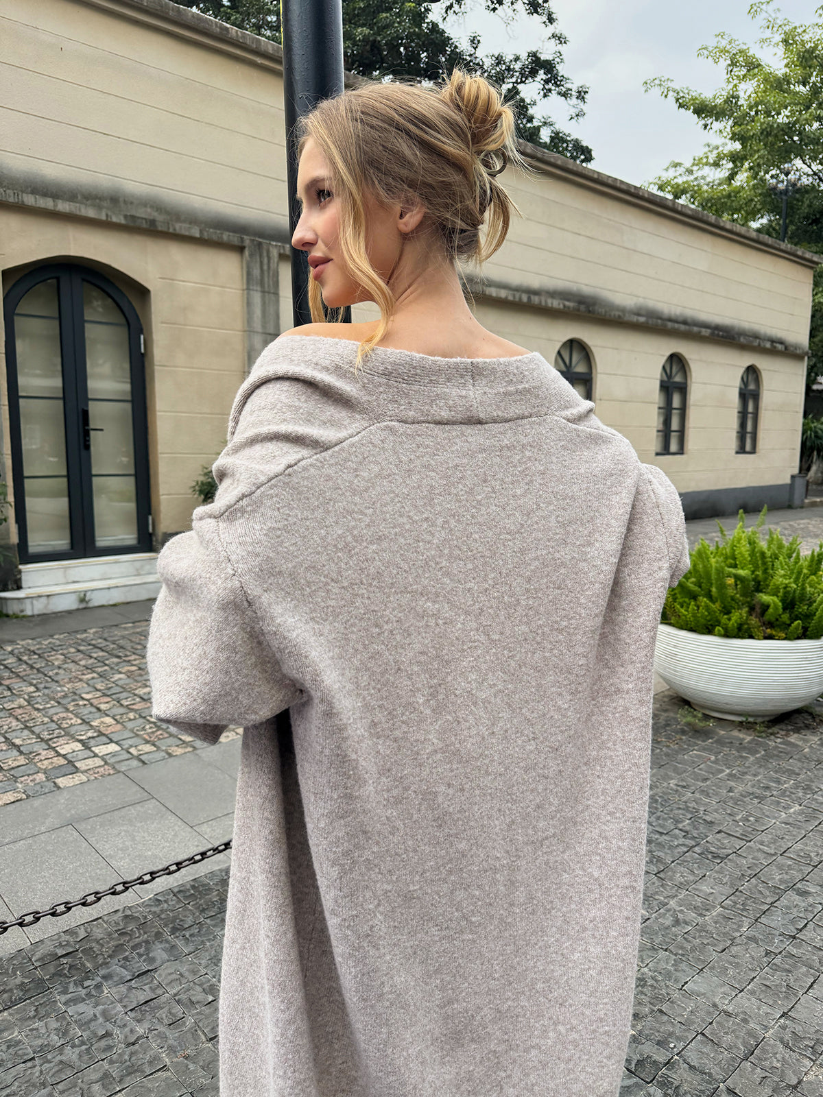 Knit Bustier, Cardigan and Wide Leg Pants Three Piece Set