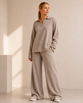 Knit Turtleneck Sweater and Wide Leg Pants Set