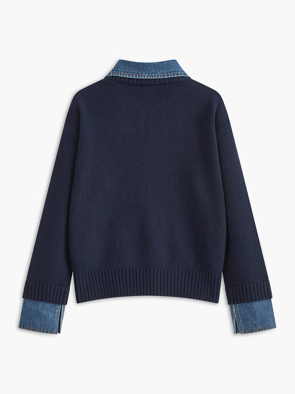 Lapel Collar Two-in-One Knit Sweater