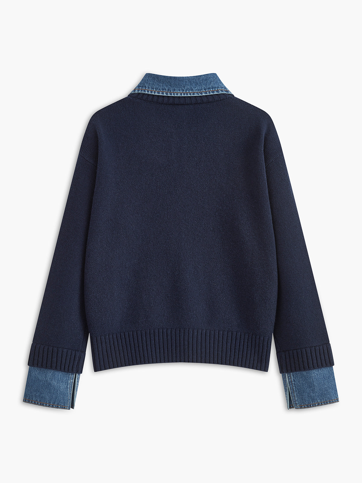 Lapel Collar Two-in-One Knit Sweater