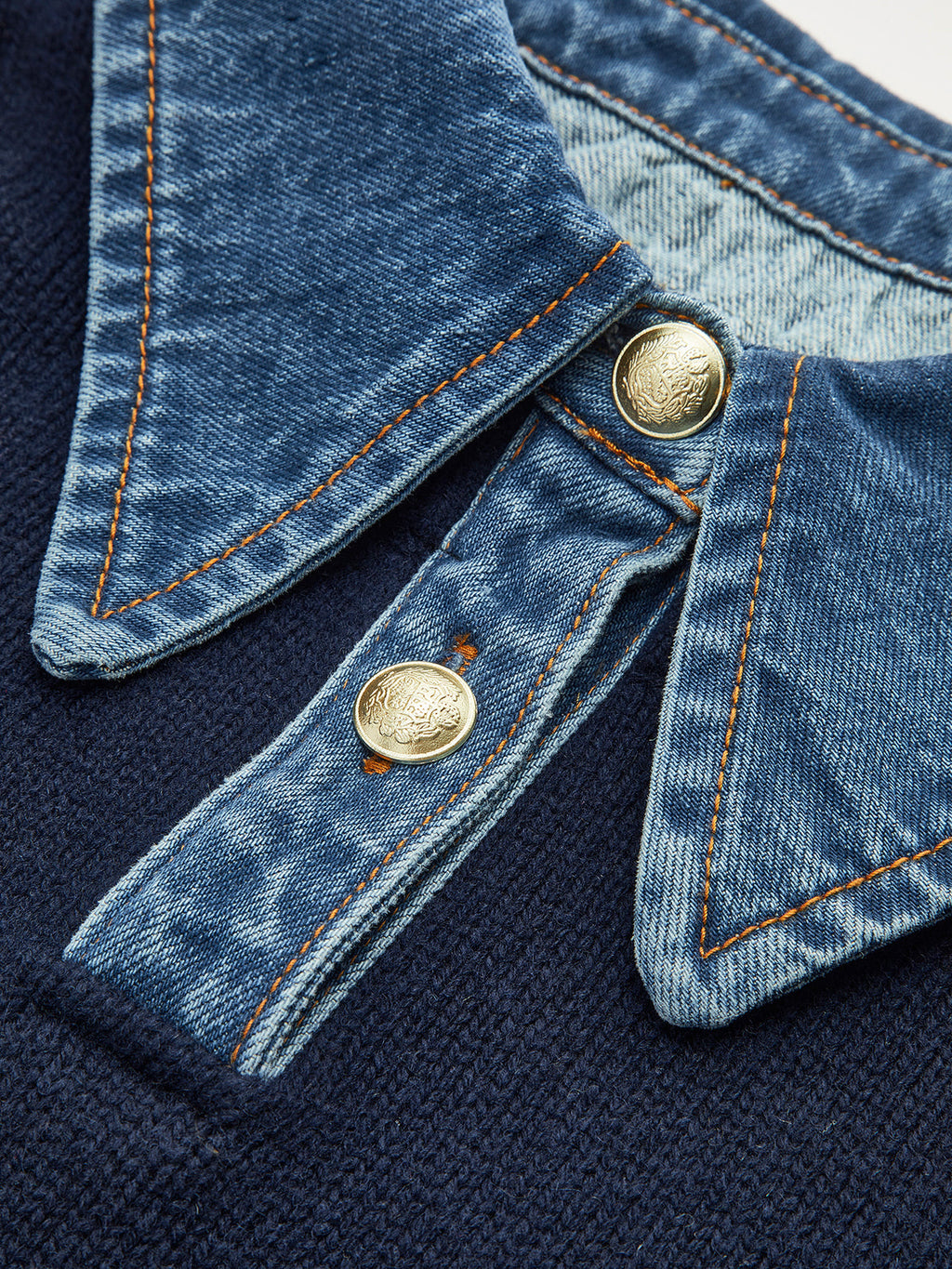 Lapel Collar Two-in-One Knit Sweater