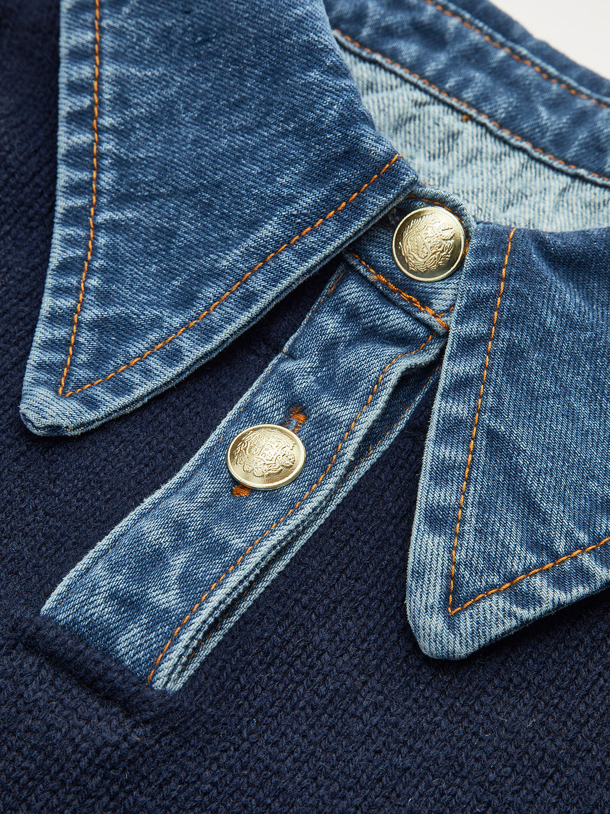 Lapel Collar Two-in-One Knit Sweater