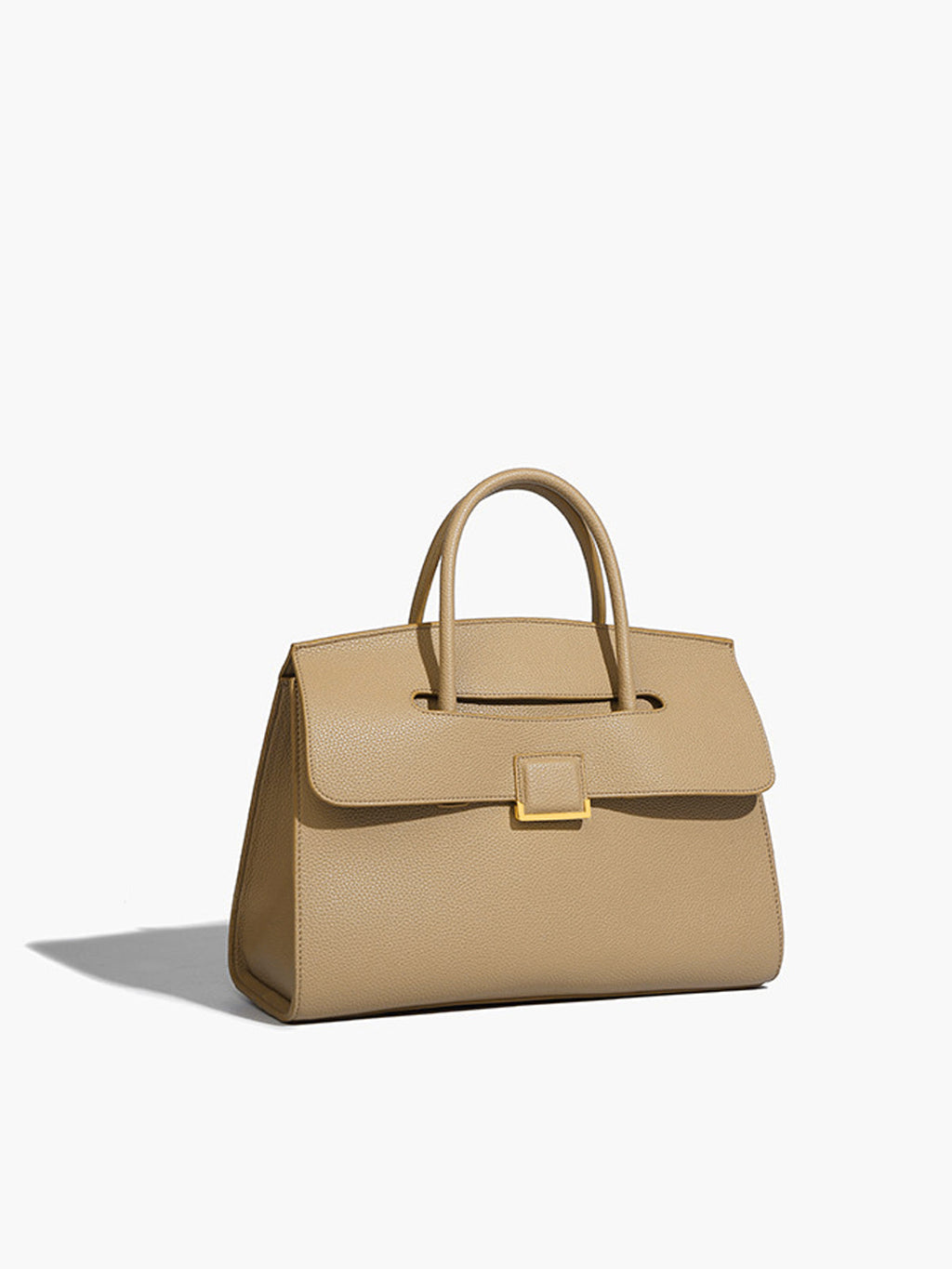 Light Brown Vegan Leather City Tote Bag