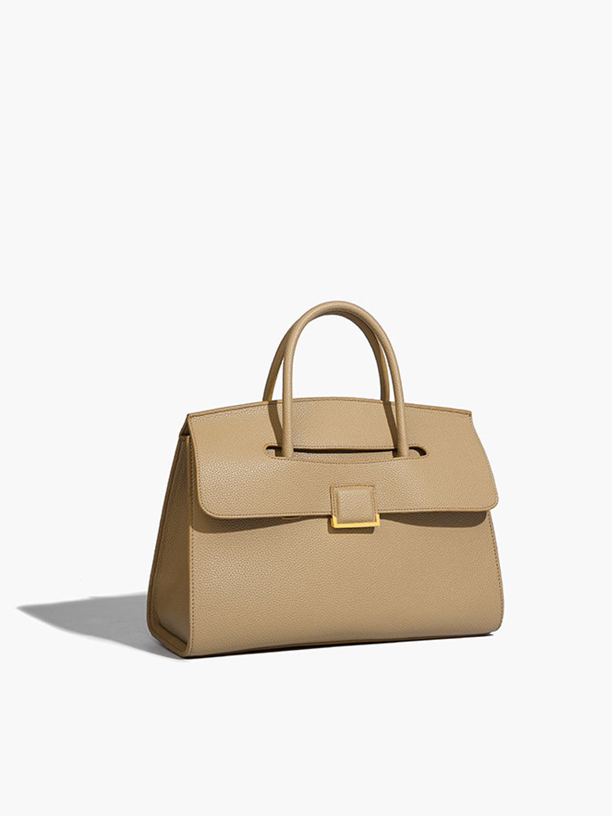 Light Brown Vegan Leather City Tote Bag