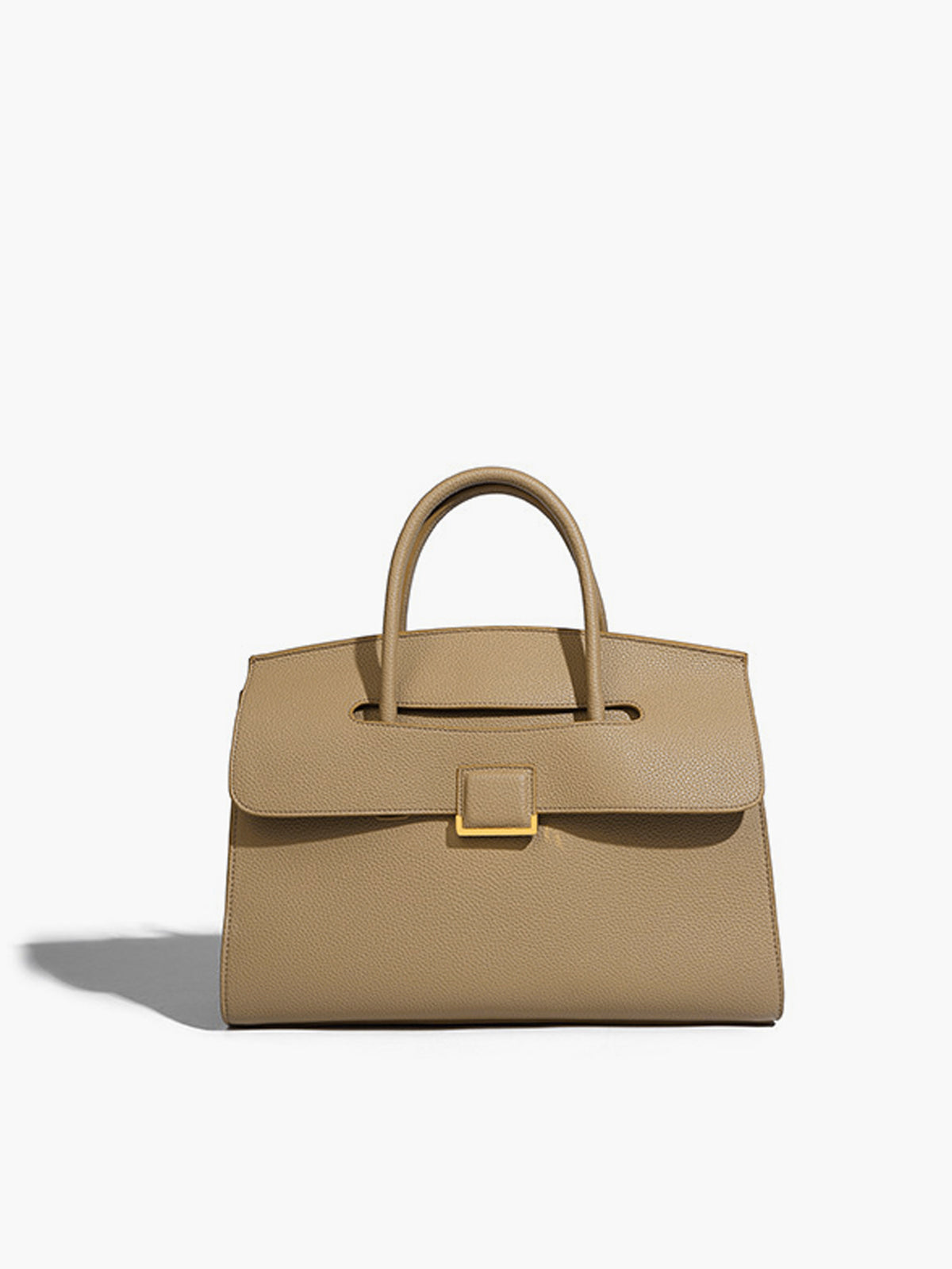 Light Brown Vegan Leather City Tote Bag