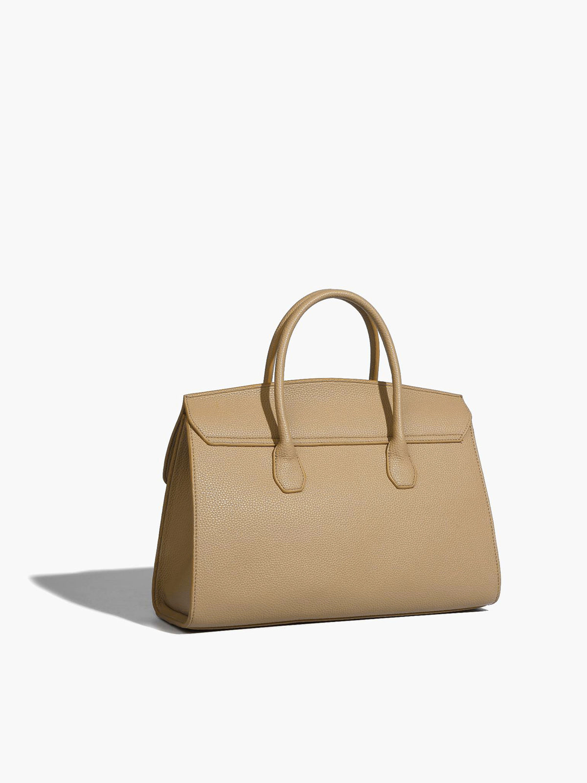 Light Brown Vegan Leather City Tote Bag
