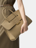 Light Brown Vegan Leather City Tote Bag