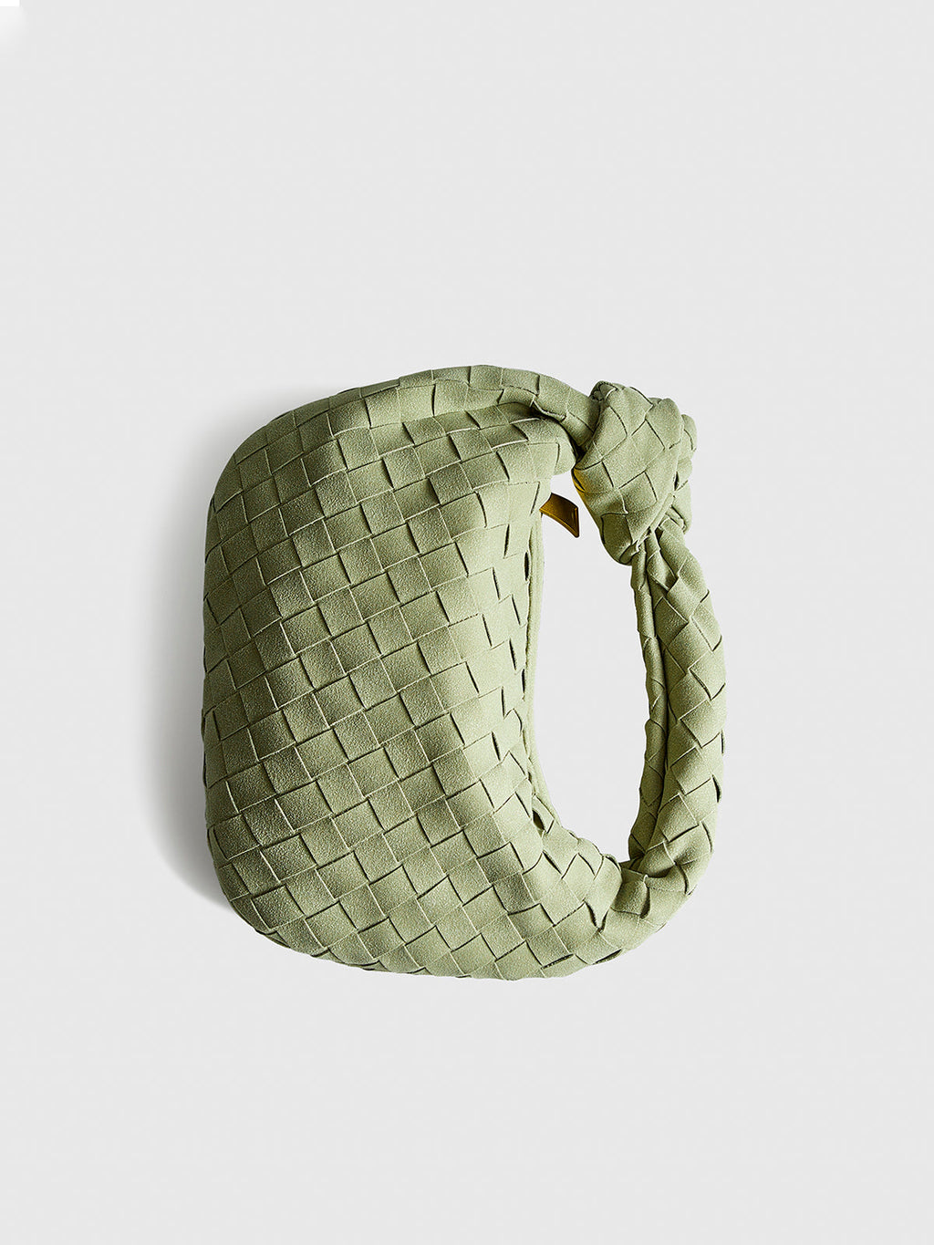 Light Green Round Woven Knot Handbag