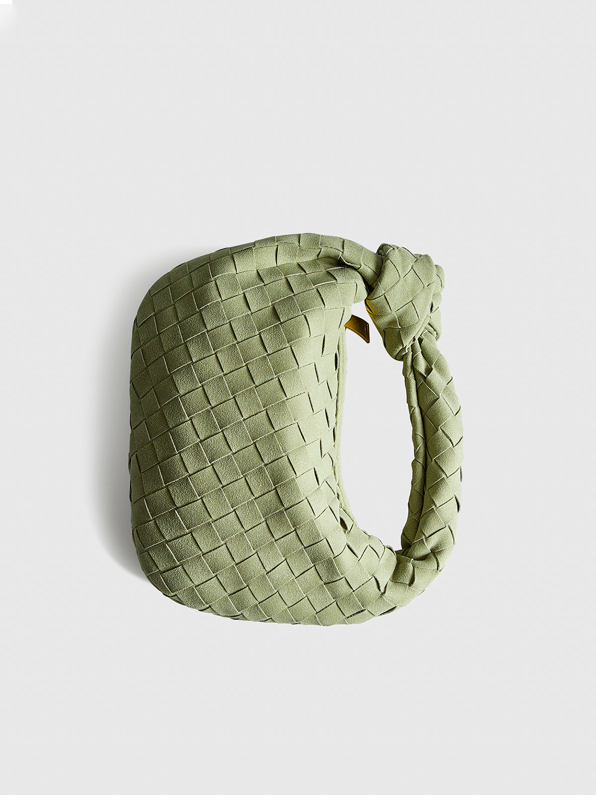 Light Green Round Woven Knot Handbag