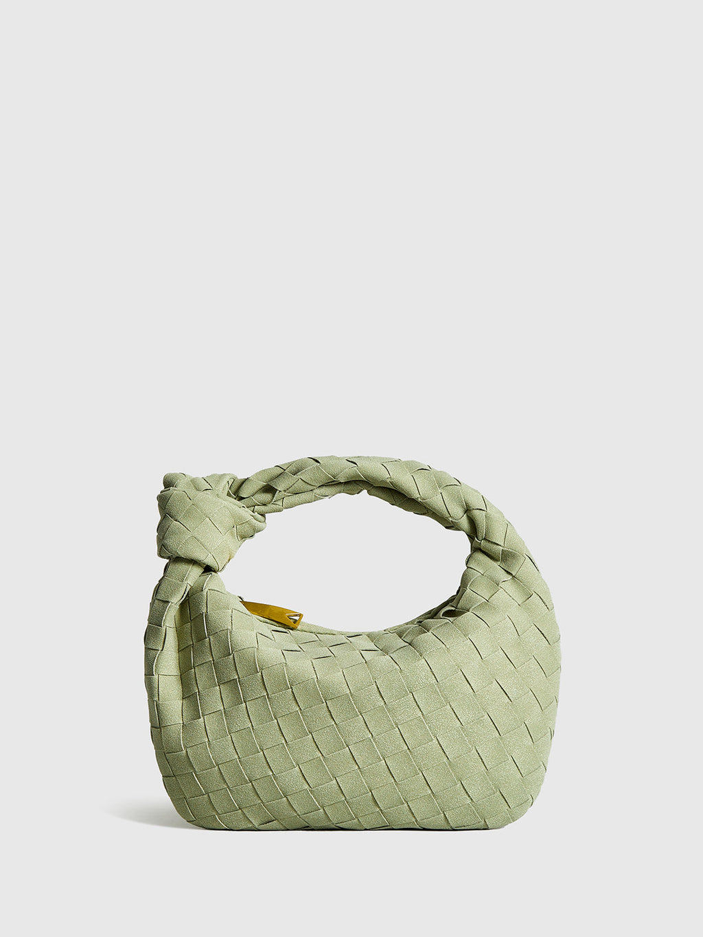 Light Green Round Woven Knot Handbag