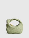 Light Green Round Woven Knot Handbag