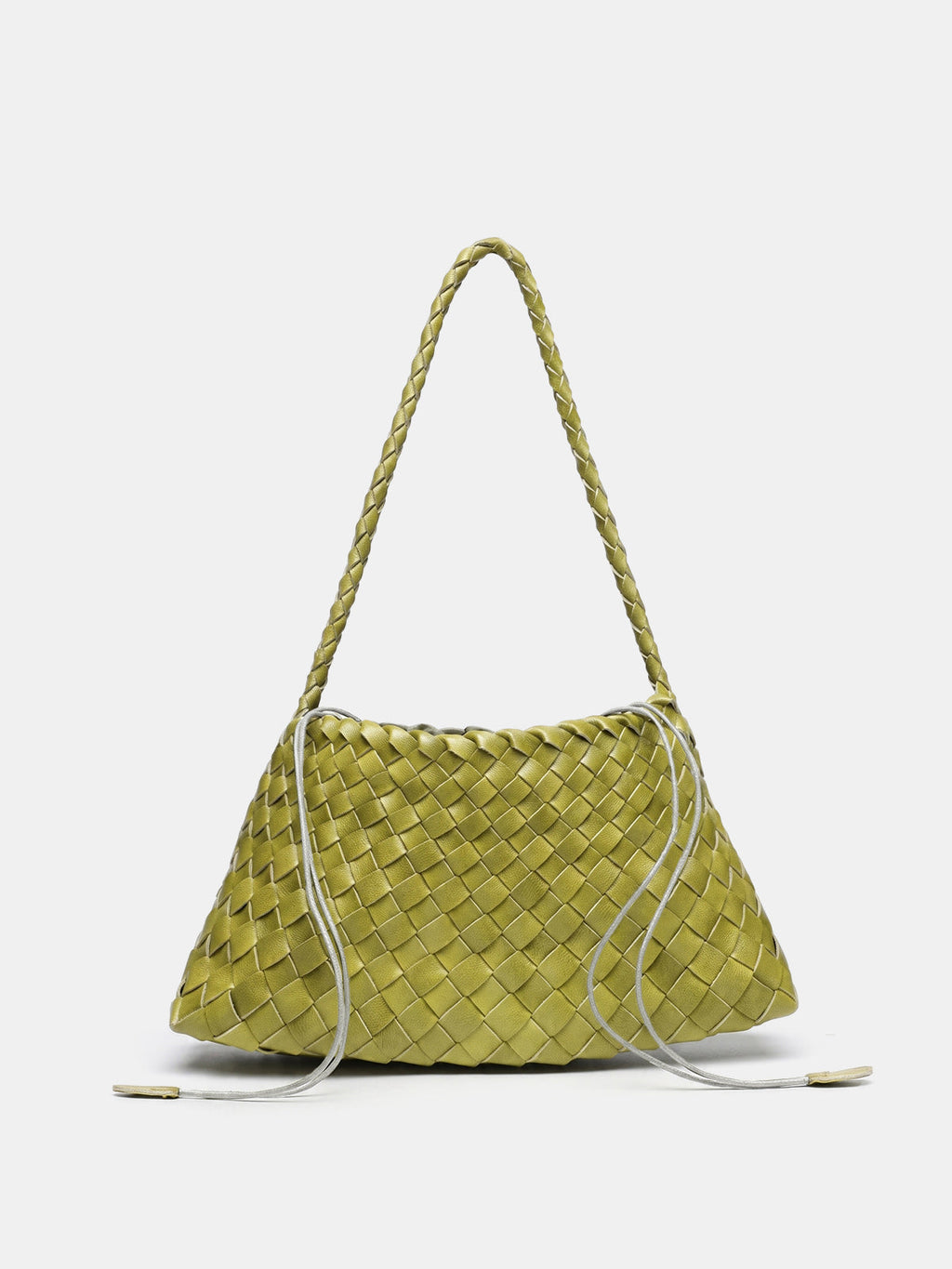 Lime Green Braided Shoulder Bag