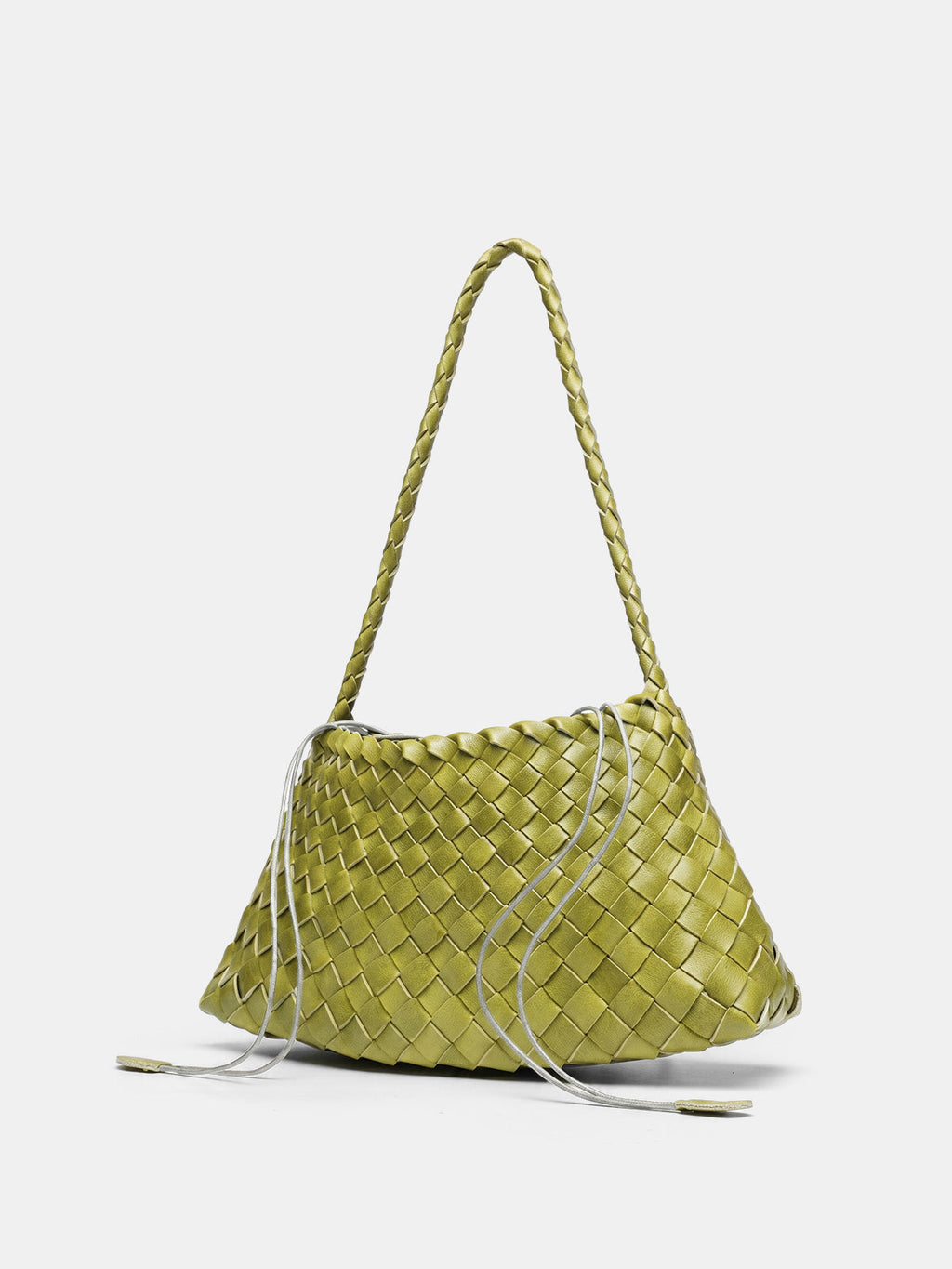 Lime Green Braided Shoulder Bag