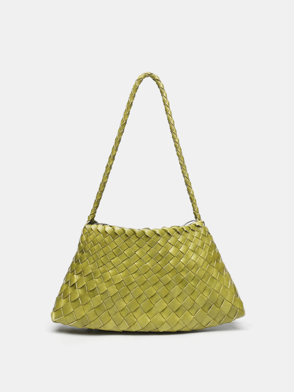 Lime Green Braided Shoulder Bag