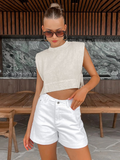 Linen Blend Sleeveless Top and Wide Leg Pants Set