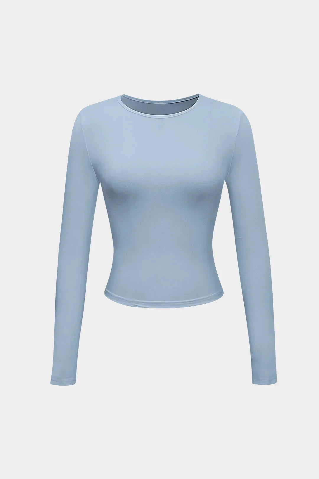 Long Sleeve Crew Neck Fitted Basic Top