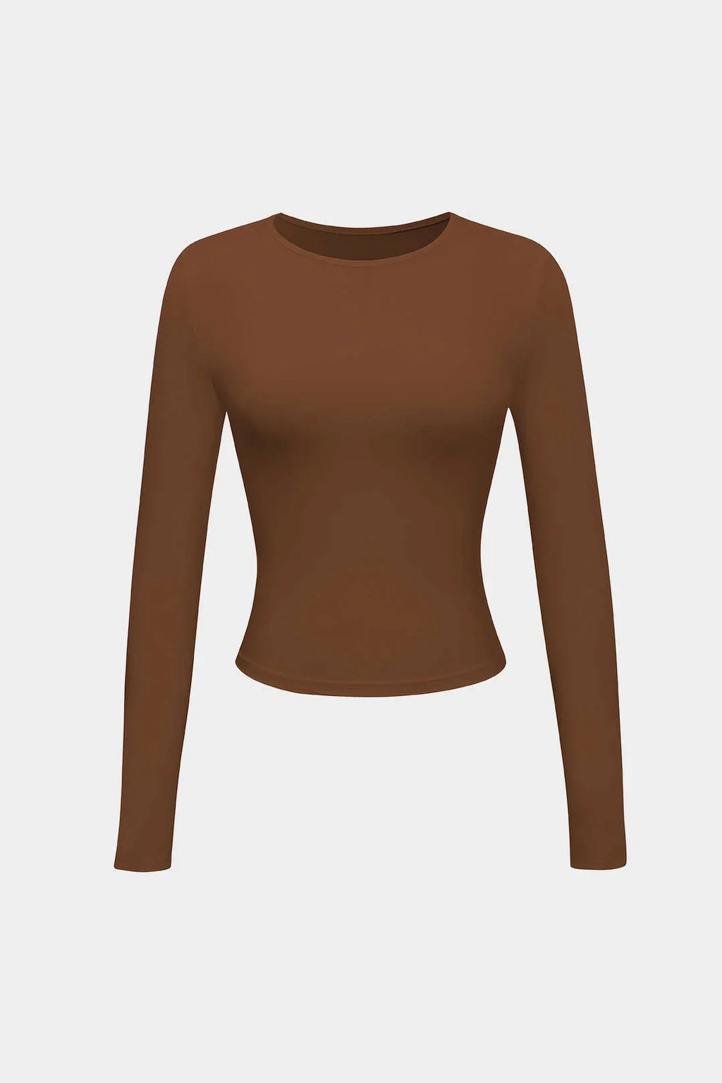 Long Sleeve Crew Neck Fitted Basic Top