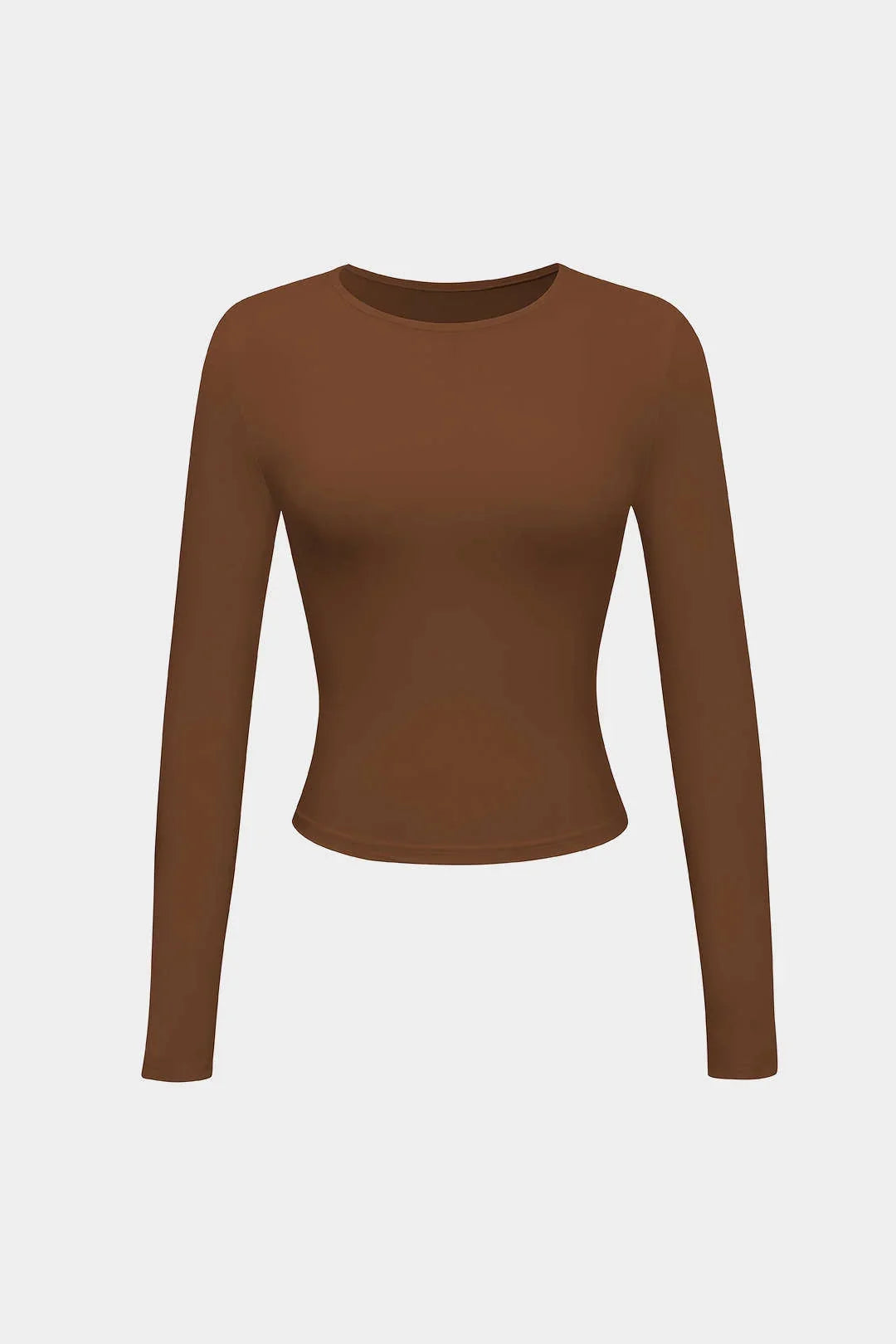 Long Sleeve Crew Neck Fitted Basic Top