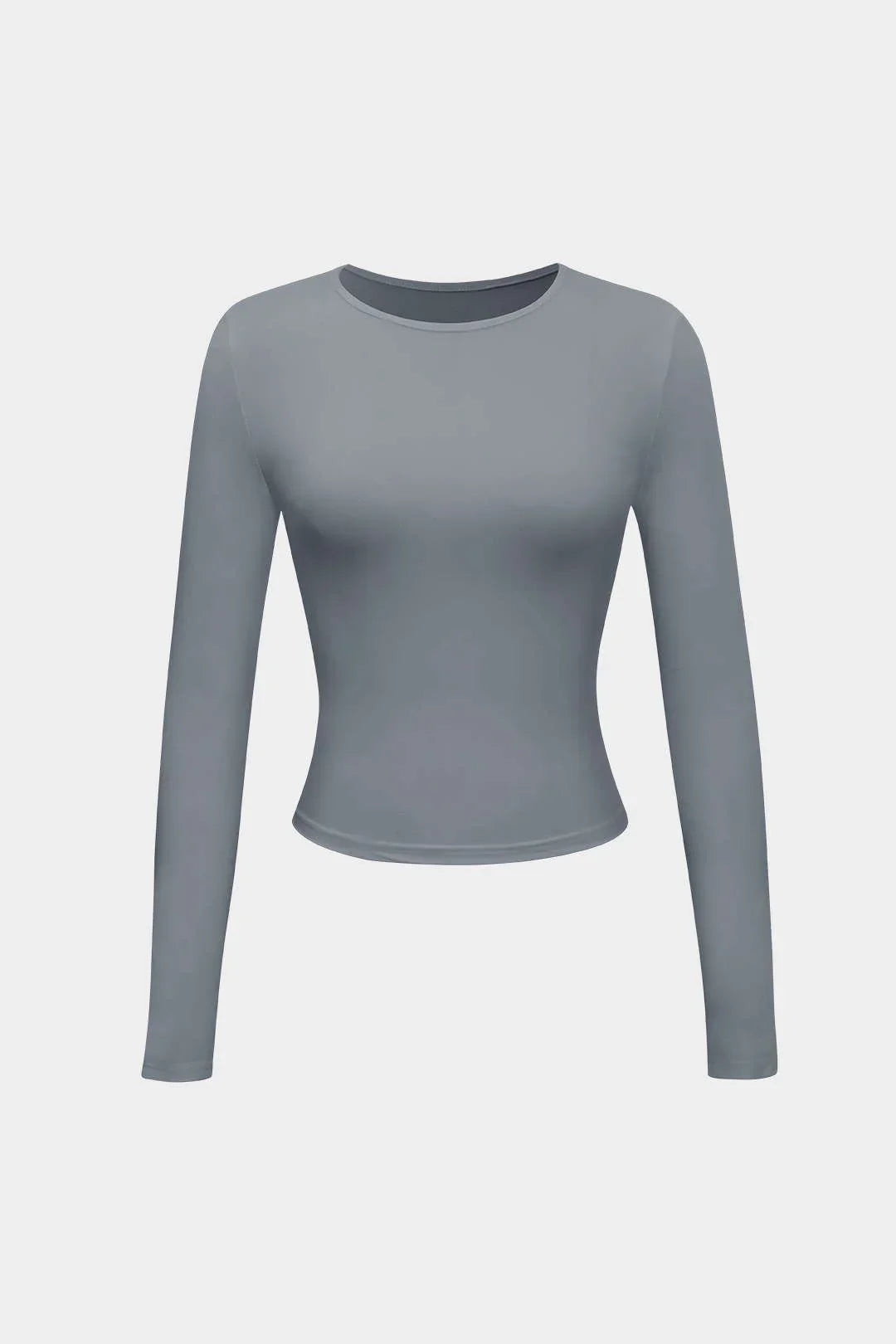 Long Sleeve Crew Neck Fitted Basic Top