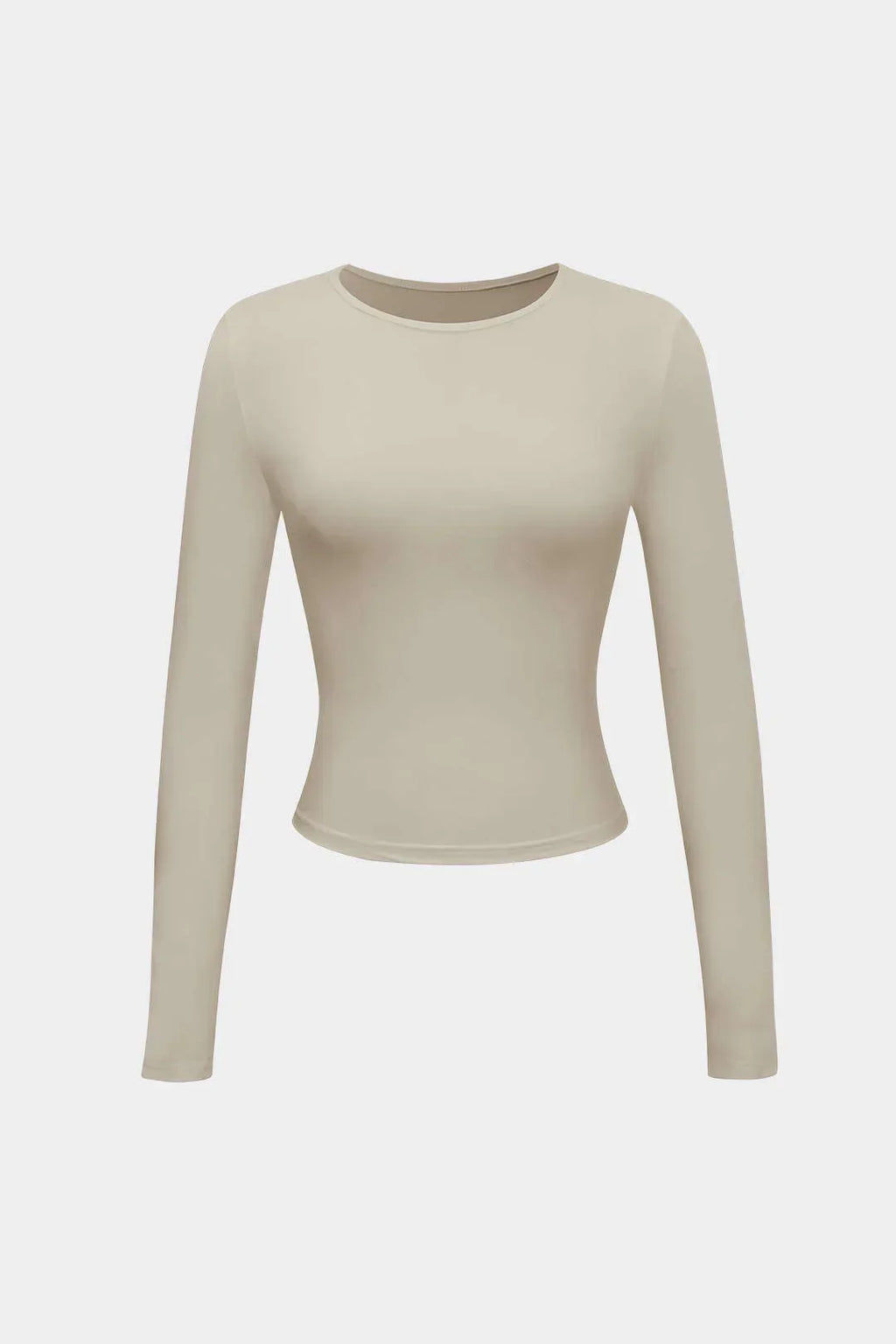 Long Sleeve Crew Neck Fitted Basic Top