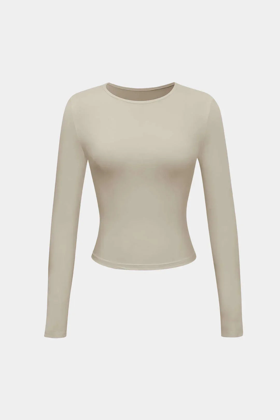 Long Sleeve Crew Neck Fitted Basic Top