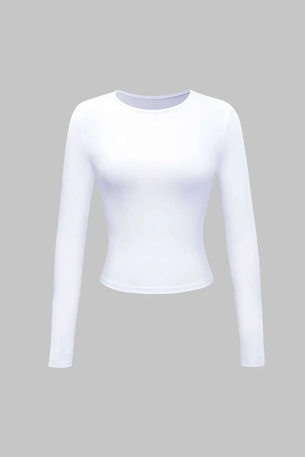 Long Sleeve Crew Neck Fitted Basic Top