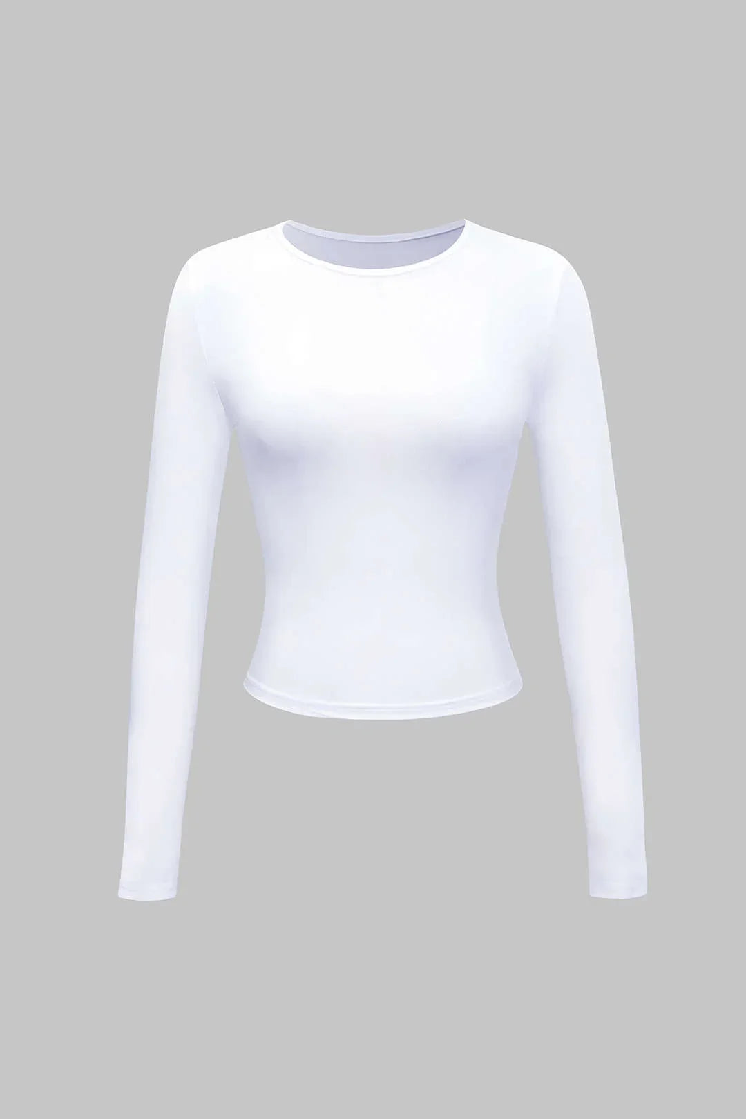 Long Sleeve Crew Neck Fitted Basic Top