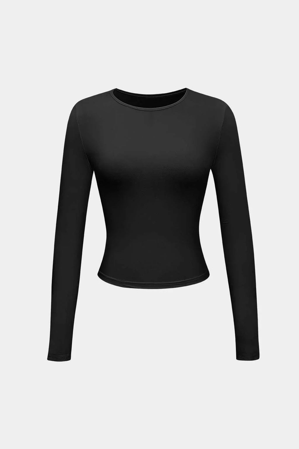 Long Sleeve Crew Neck Fitted Basic Top