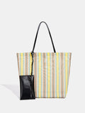 Multicolor Rainbow Striped Large Shoulder Bag