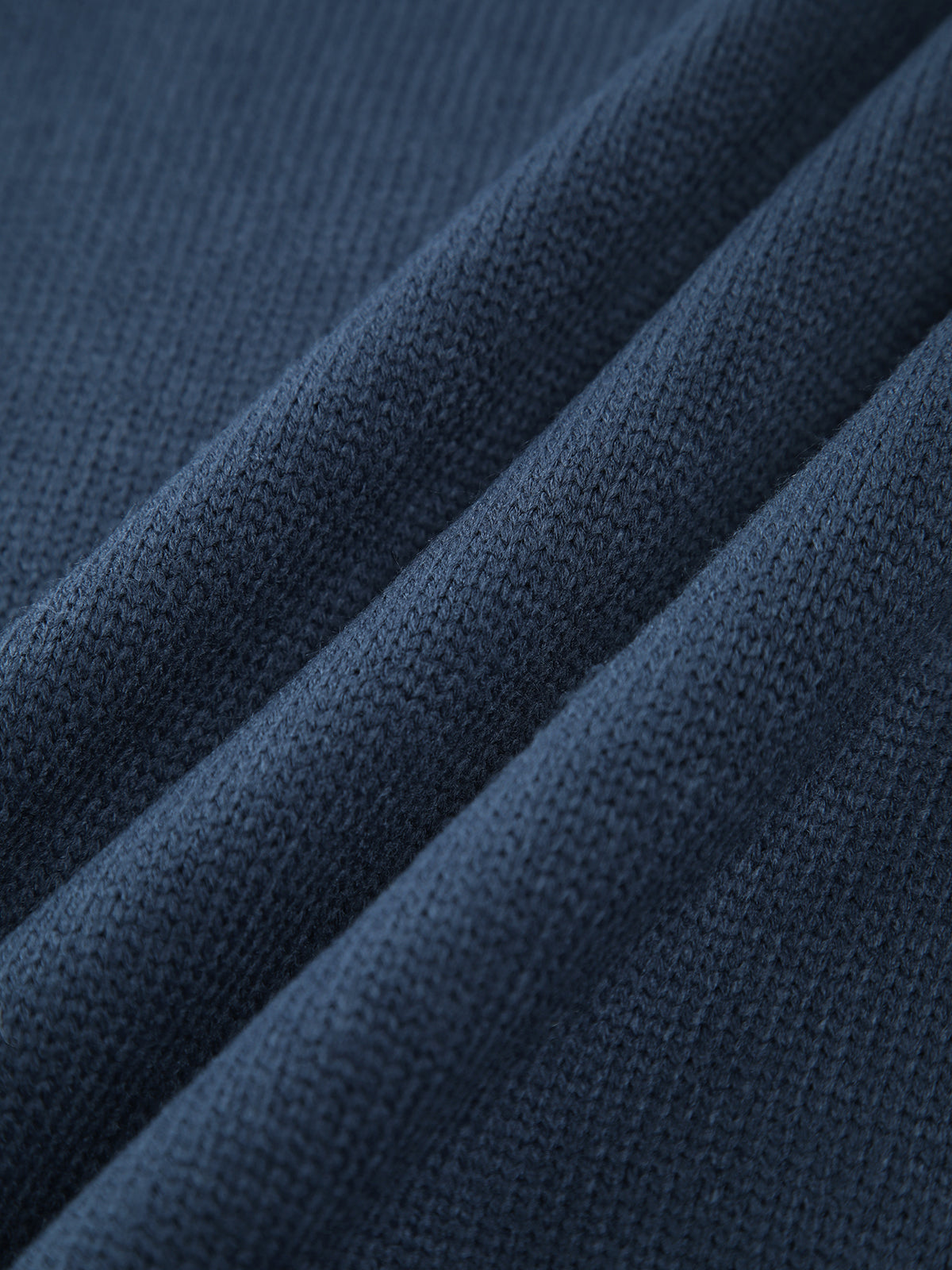 Navy High Neck Long Sleeve Knit Sweater