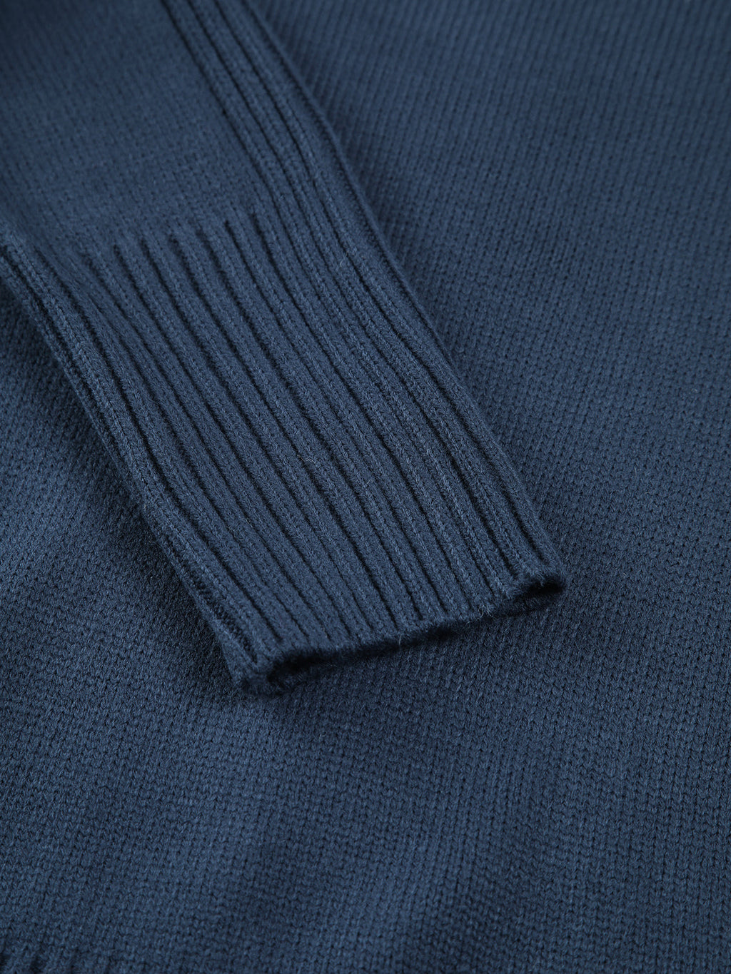 Navy High Neck Long Sleeve Knit Sweater
