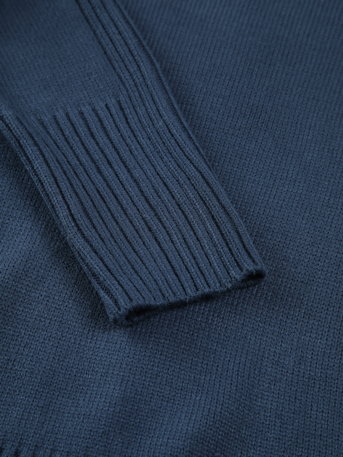 Navy High Neck Long Sleeve Knit Sweater